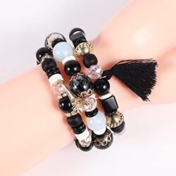 Solosoya Bohemian Boho Stackable Bracelets for Women Set, Girls Stretch Multilayer Stack Beads Colorful Beaded Charm Bracelets Girl Handmade Jewelry - Image 3