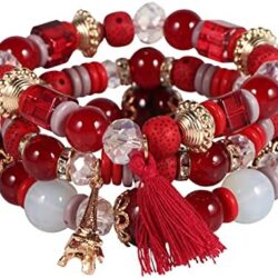 Solosoya Bohemian Boho Stackable Bracelets for Women Set, Girls Stretch Multilayer Stack Beads Colorful Beaded Charm Bracelets Girl Handmade Jewelry - Image 7