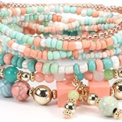 Solosoya Bohemian Boho Stackable Bracelets for Women Set, Girls Stretch Multilayer Stack Beads Colorful Beaded Charm Bracelets Girl Handmade Jewelry - Image 34
