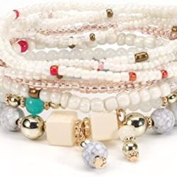 Solosoya Bohemian Boho Stackable Bracelets for Women Set, Girls Stretch Multilayer Stack Beads Colorful Beaded Charm Bracelets Girl Handmade Jewelry - Image 35