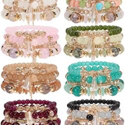 Solosoya Bohemian Boho Stackable Bracelets for Women Set, Girls Stretch Multilayer Stack Beads Colorful Beaded Charm Bracelets Girl Handmade Jewelry - Image 37