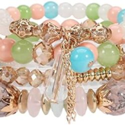 Solosoya Bohemian Boho Stackable Bracelets for Women Set, Girls Stretch Multilayer Stack Beads Colorful Beaded Charm Bracelets Girl Handmade Jewelry - Image 44
