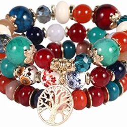 Solosoya Bohemian Boho Stackable Bracelets for Women Set, Girls Stretch Multilayer Stack Beads Colorful Beaded Charm Bracelets Girl Handmade Jewelry - Image 58