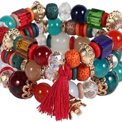 Solosoya Bohemian Boho Stackable Bracelets for Women Set, Girls Stretch Multilayer Stack Beads Colorful Beaded Charm Bracelets Girl Handmade Jewelry - Image 84