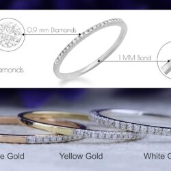 Dazzlingrock Collection 0.08 Cttw Round White Diamond Minimalist Stackable Wedding Band for Women in 10K Solid Gold - Image 6