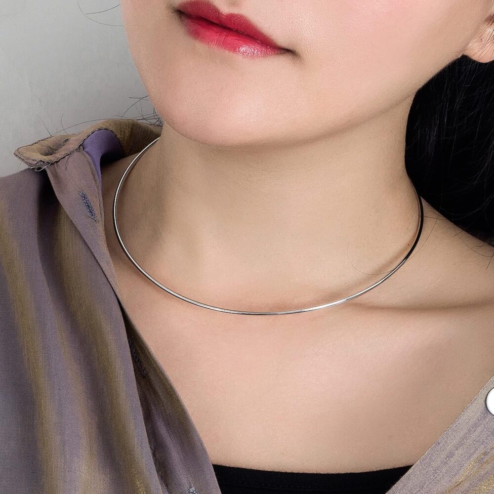 Women 925 Sterling Silver 2MM Solid Dome Collar Necklace Simple Fashion Golden 16 "18" 20 "+1.9 "Adjustable Length Choker Fine Jewelry Gifts - Image 3