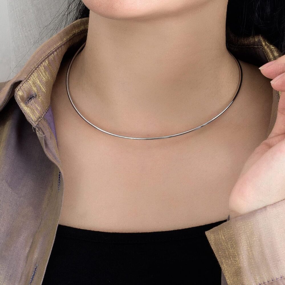 Women 925 Sterling Silver 2MM Solid Dome Collar Necklace Simple Fashion Golden 16 "18" 20 "+1.9 "Adjustable Length Choker Fine Jewelry Gifts - Image 5