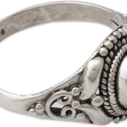 NOVICA Artisan Handmade Garnet Cocktail Ring Traditional Style Silver India Sterling Red Single Stone Marsala Fiesta Aurora 'Traditional Romantic' - Image 2