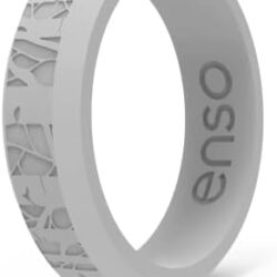 Enso Rings Bevel Thin Silicone Wedding Ring – Hypoallergenic Unisex Stackable Wedding Band – Comfortable Minimalist Band – 5.08mm Wide, 2.16mm Thick - Image 28