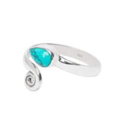Turquoise Stone Toe Ring, 925 Sterling Silver Toe Ring, Adjustable toering, Bohemian Toe Ring, Silver Ring, Toe Jewellery, Gypsy Toe Ring, Gemstone toe ring for women and girls - Image 3