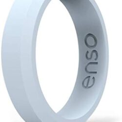 Enso Rings Bevel Thin Silicone Wedding Ring – Hypoallergenic Unisex Stackable Wedding Band – Comfortable Minimalist Band – 5.08mm Wide, 2.16mm Thick