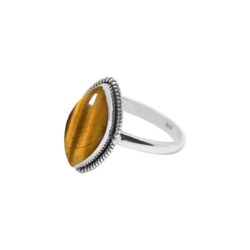 Tiger Eye Stone Ring 925 Sterling Silver Statement Ring For Women and Girls Handmade Rings Natural Marquise Gemstone Ring Promise Ring For Christmas Size US 12 Gift For Her - Image 3