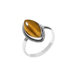 Tiger Eye Stone Ring 925 Sterling Silver Statement Ring For Women and Girls Handmade Rings Natural Marquise Gemstone Ring Promise Ring For Christmas Size US 12 Gift For Her
