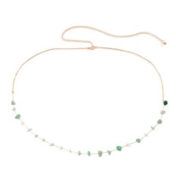 Women Aventuirne Jade Choker Necklace Natural Gemstone 14k Handmade Jewelry Birthday Valentine Gift for Her 18inch