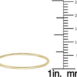 Skinny Thin Domed Stackable 14K Yellow Gold Band (.75 mm) - Also Available in 14K White Gold - Image 3