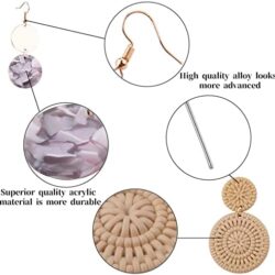Duufin 24 Pairs Acrylic Earrings Resin Drop Dangle Earring Hoop Statement Earrings Polygonal Bohemian Fashion Jewelry Earrings for Women - Image 30