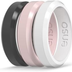 Enso Rings Bevel Thin Silicone Wedding Ring – Hypoallergenic Unisex Stackable Wedding Band – Comfortable Minimalist Band – 5.08mm Wide, 2.16mm Thick - Image 14