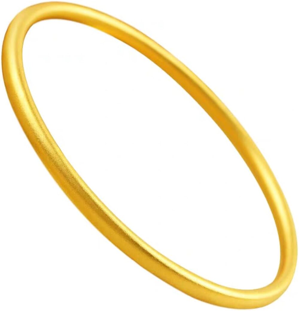 Obiyos Gold Bangles for Women-14K Gold Plated,Round Bangle,Gold Bracelets Stackable,Solid Plain Polished Bangles Special Gifts 14K Gold Plated Bangles for Women