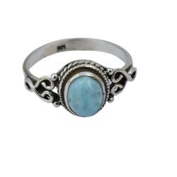 Larimar Stone Ring 925 Sterling Silver Statement Ring For Women Handmade Rings Gemstone Christmas Promise Ring Size US 11 Gift For Her - Image 2