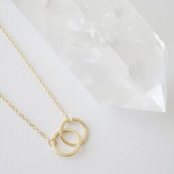 HONEYCAT Harmony Interlocking Circle Necklace in Gold, Rose Gold, or Silver | Delicate Jewelry - Image 3
