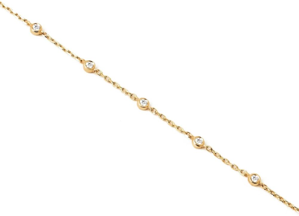 GELIN Diamond Bezel Station Bracelet in 14K Solid Gold - Image 4