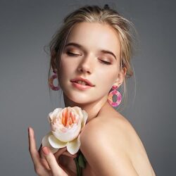 Duufin 24 Pairs Acrylic Earrings Resin Drop Dangle Earring Hoop Statement Earrings Polygonal Bohemian Fashion Jewelry Earrings for Women - Image 47