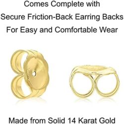 14k Solid Gold Small Polished Flat Plain Mini Cross Stud Earrings - Image 4