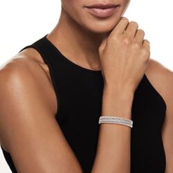 Ross-Simons Italian Sterling Silver Popcorn-Chain and Curb-Link Bracelet - Image 2