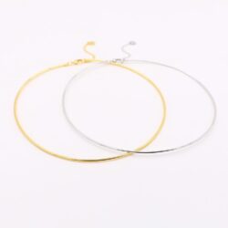 Women 925 Sterling Silver 2MM Solid Dome Collar Necklace Simple Fashion Golden 16 "18" 20 "+1.9 "Adjustable Length Choker Fine Jewelry Gifts - Image 6
