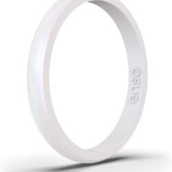 Enso Rings Halo Birthstone Silicone Ring – Minimalist Stackable Wedding Engagement Band – – 2.54mm Wide, 1.5mm Thick