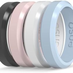 Enso Rings Bevel Thin Silicone Wedding Ring – Hypoallergenic Unisex Stackable Wedding Band – Comfortable Minimalist Band – 5.08mm Wide, 2.16mm Thick - Image 21