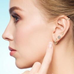14k Solid Gold Small Polished Flat Plain Mini Cross Stud Earrings - Image 16