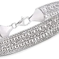 Ross-Simons Italian Sterling Silver Popcorn-Chain and Curb-Link Bracelet