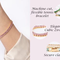Silver Smile - Minimalist Modern Tennis Bracelet with Secure Clasp over Sterling Silver| Birthstone Tennis Bracelet Jewelry for Women |Bracelets in Multiple Sizes - Image 2
