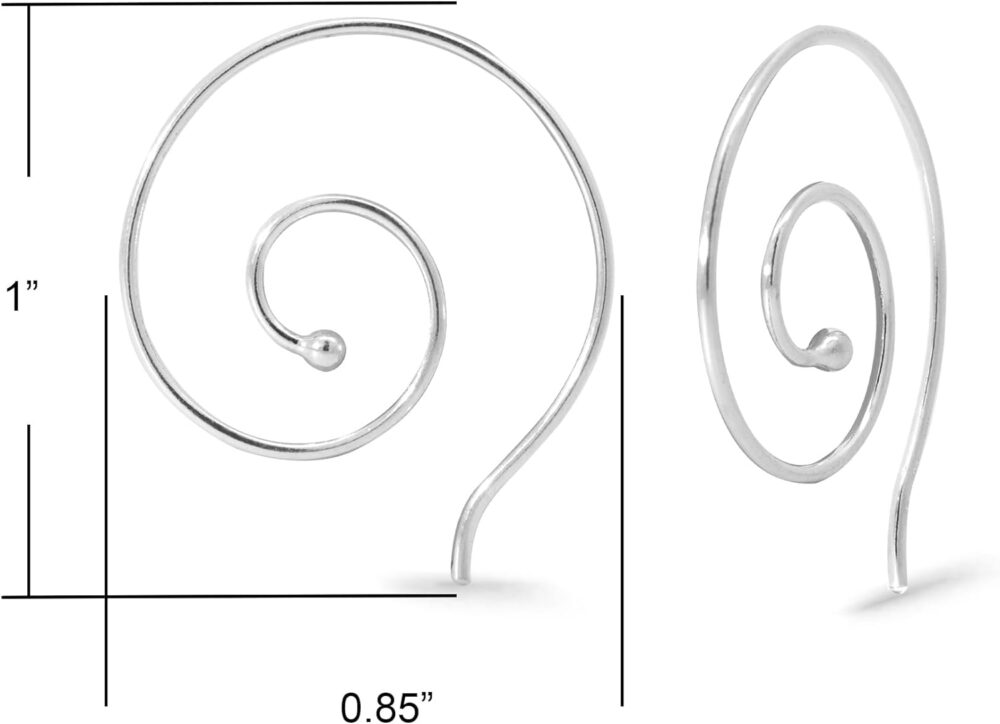 Boma Jewelry Sterling Silver Spiral Pull Through Hoop Earrings - Image 5