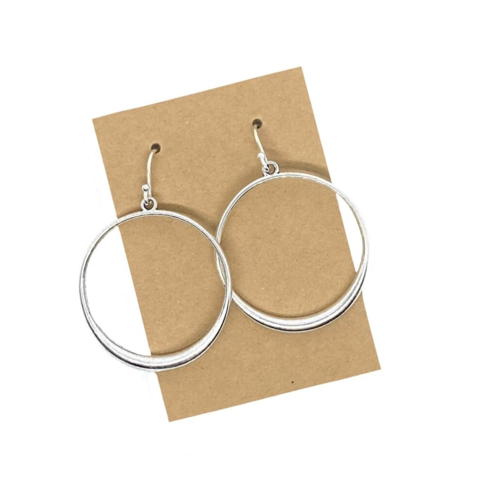 Open Hoop on Sterling Silver Dangle Earrings Boho Bohemian