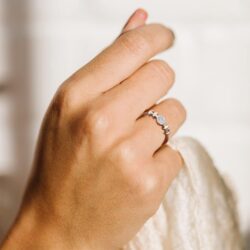 Angol Genuine Moonstone Ring Sterling Silver Moon Phase Ring Triple Goddess Moonstone Statement Band Finger Minimalist Ring for Women Girls with Gift Box - Image 6