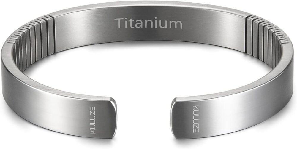 Mens Bracelet | Pure Titanium Minimalist Bracelet Designed for Men | Springy Mens Cuff Bracelet | 10MM Wide Bracelet | Gift for Him