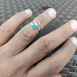 Turquoise Stone Toe Ring, 925 Sterling Silver Toe Ring, Adjustable toering, Bohemian Toe Ring, Silver Ring, Toe Jewellery, Gypsy Toe Ring, Gemstone toe ring for women and girls - Image 7