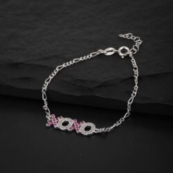 Vanbelle Sterling Silver Jewelry Hugs & Kisses Cubic Zirconia Stone Studded Bracelet with Rhodium Plating for Women and Girls - Image 5