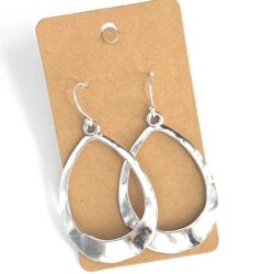 Large Teardrop Hoop on Sterling Silver Earrings Bohemian Boho Statement Jewelry - Image 3