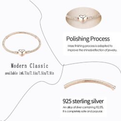 Pandora Charm Snake Pattern Bracelet 925 Sterling Silver Snake Pattern Bracelet, Gift for Women Girls - Image 2