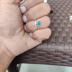Turquoise Stone Toe Ring, 925 Sterling Silver Toe Ring, Adjustable toering, Bohemian Toe Ring, Silver Ring, Toe Jewellery, Gypsy Toe Ring, Gemstone toe ring for women and girls - Image 4