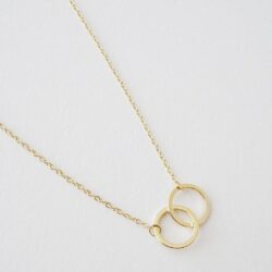 HONEYCAT Harmony Interlocking Circle Necklace in Gold, Rose Gold, or Silver | Delicate Jewelry - Image 4