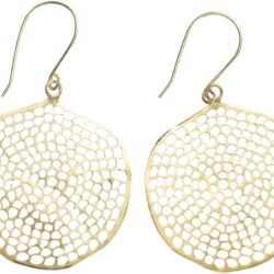 INK+ALLOY Boho Earrings for Women, Gold Disc Drop Earrings, Gretchen Brass Metal Large Statement Trendy Summer Earrings, Hypoallergenic Handmade Jewelry for the Modern Bohemian, 2.5-Inch