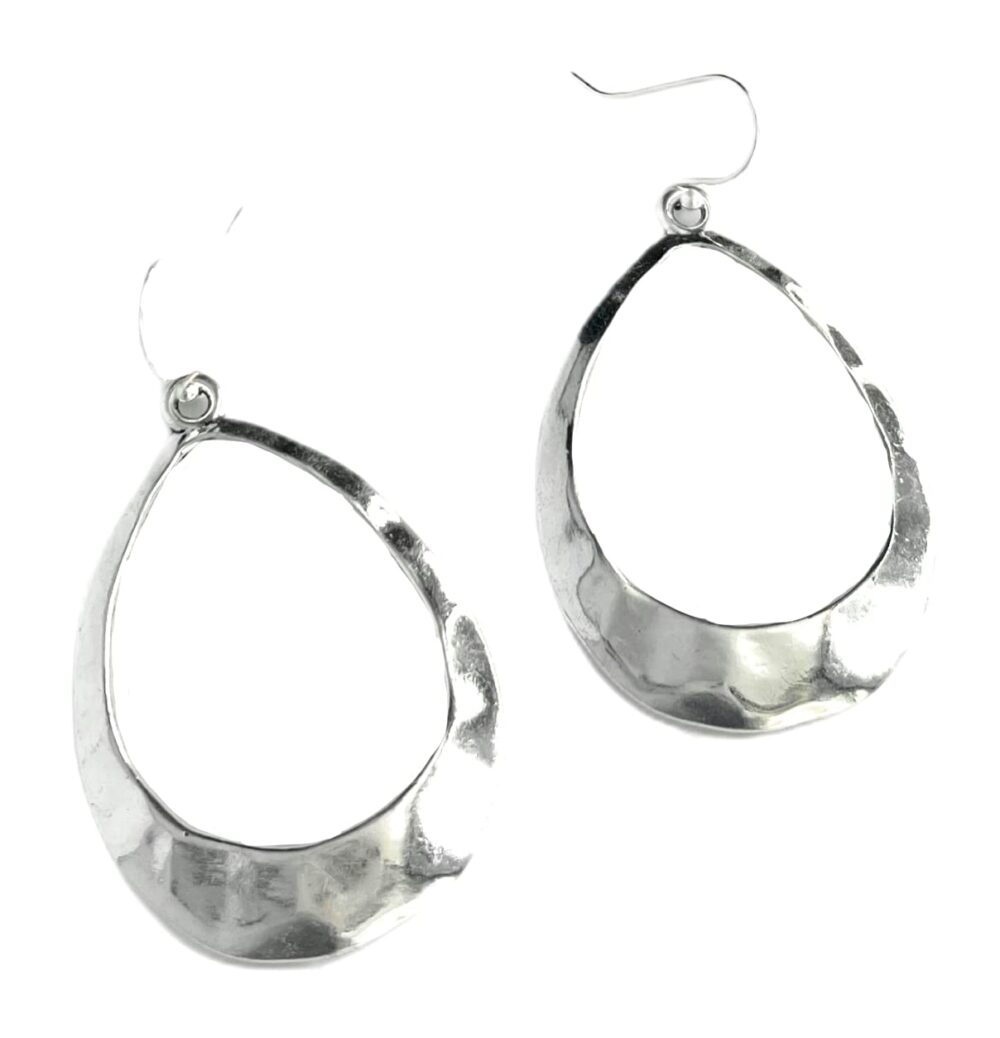 Large Teardrop Hoop on Sterling Silver Earrings Bohemian Boho Statement Jewelry - Image 6