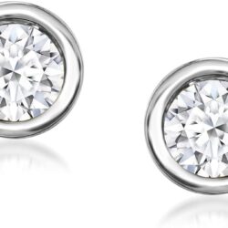 Ross-Simons 0.10 ct. t.w. Bezel-Set Lab-Grown Diamond Stud Earrings in Sterling Silver
