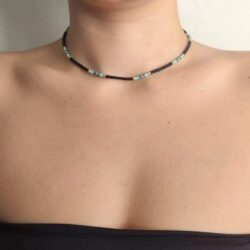 Beaded Choker Necklace for women and Teen Girls, Boho Bohemian Hippie Adjustable Colorful Seed Beads Necklace, Handmade Native American Western Style Jewelry by TRIBES (Black) - Image 3