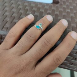 Turquoise Stone Toe Ring, 925 Sterling Silver Toe Ring, Adjustable toering, Bohemian Toe Ring, Silver Ring, Toe Jewellery, Gypsy Toe Ring, Gemstone toe ring for women and girls - Image 6