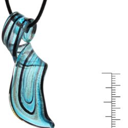 Handmade Aqua Blue Glass Necklace Pendant - Twisted Curl Artisan Gift for Women - Image 4